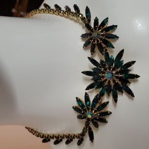 Vintage 1950' Green Australian Crystal Necklace/Choker